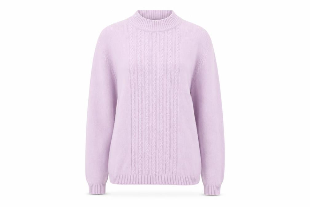 Front view of ISLE women’s purple jumper, size M
