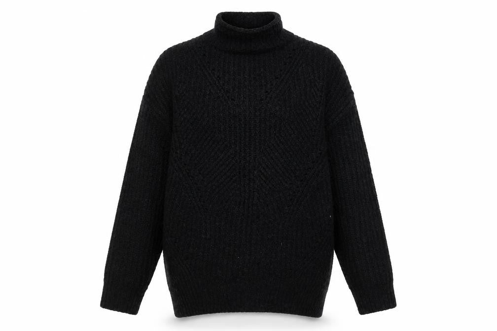 Front view of Papaya women’s black jumper, size M