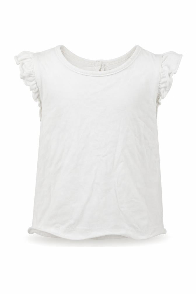 Front view of Primark girls’ white basic t-shirt, size 18-24, months