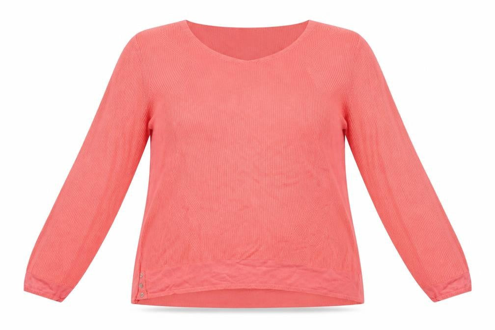 Front view of Per Una women’s pink knit jumper, size UK 14