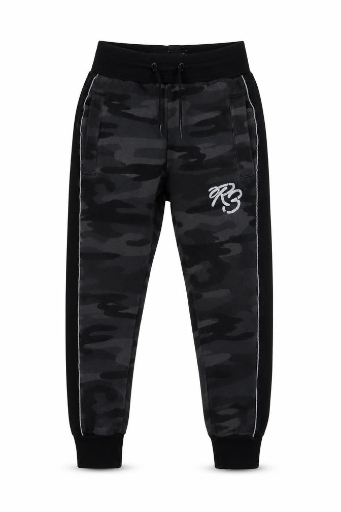 Front view of Ripstop boys’ black jogger trousers, size S