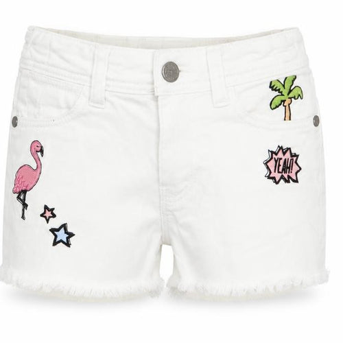m&s Boys White   Chino Shorts Size 6 Years - palm tree