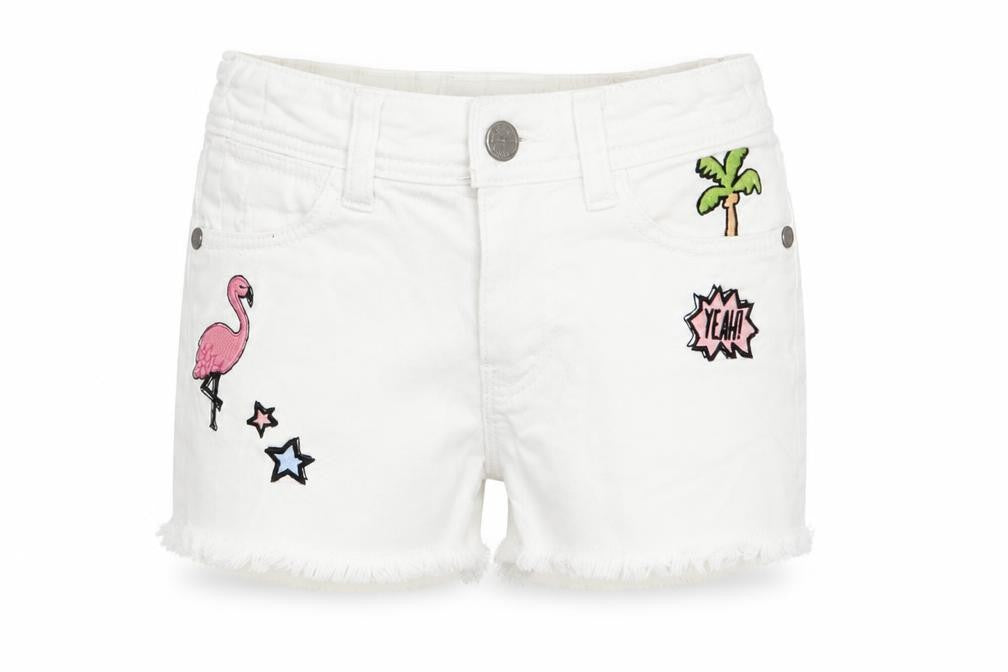 m&s Boys White   Chino Shorts Size 6 Years - palm tree