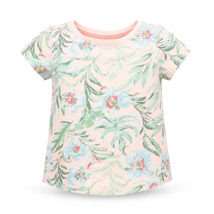 Nutmeg Girls Brown Floral Basic T-Shirt Size 4 Years
