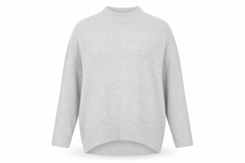 Front view of Preworn women’s grey jumper, size XL