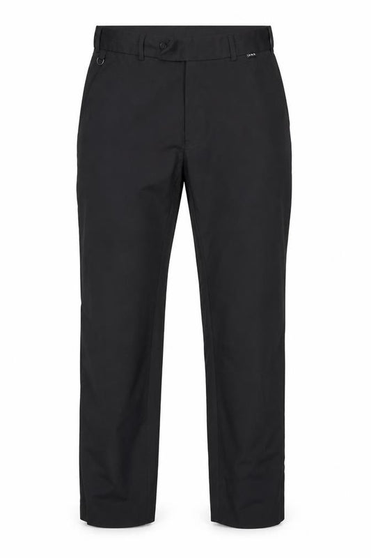 Front view of Corporate Wear men’s black trousers, size 30, 31-inch leg