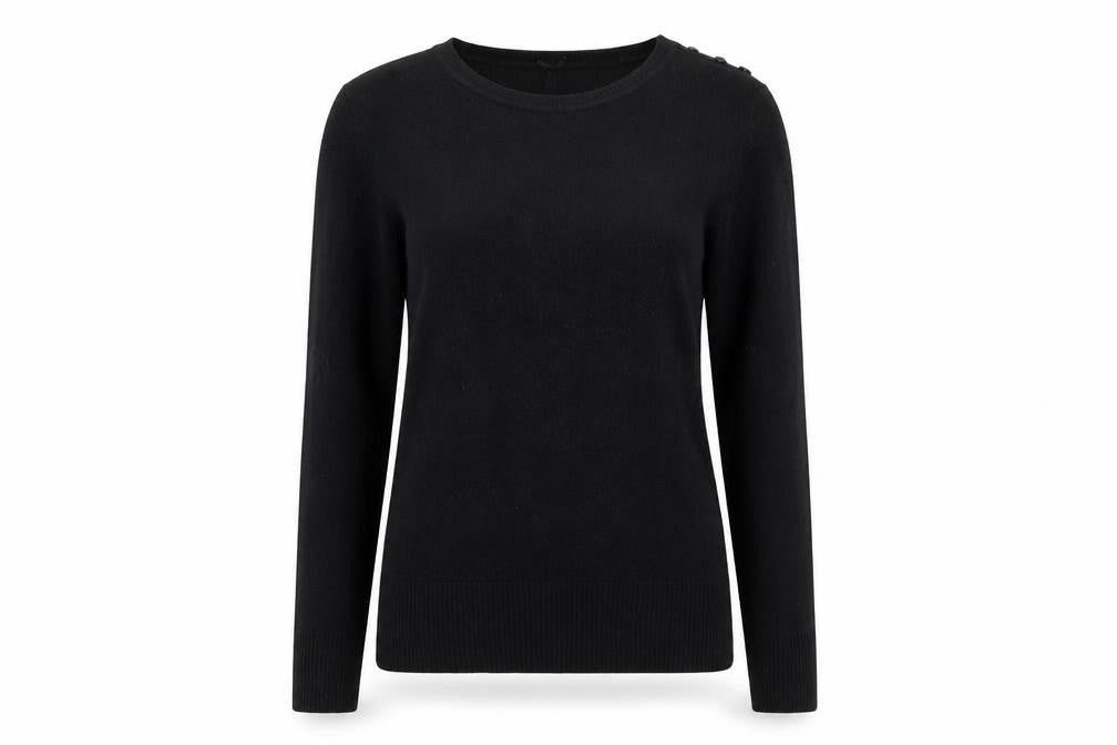 Front view of Primark women’s black jumper, size UK 12