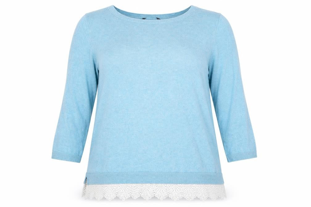 Front view of Preworn women’s blue jumper, size M