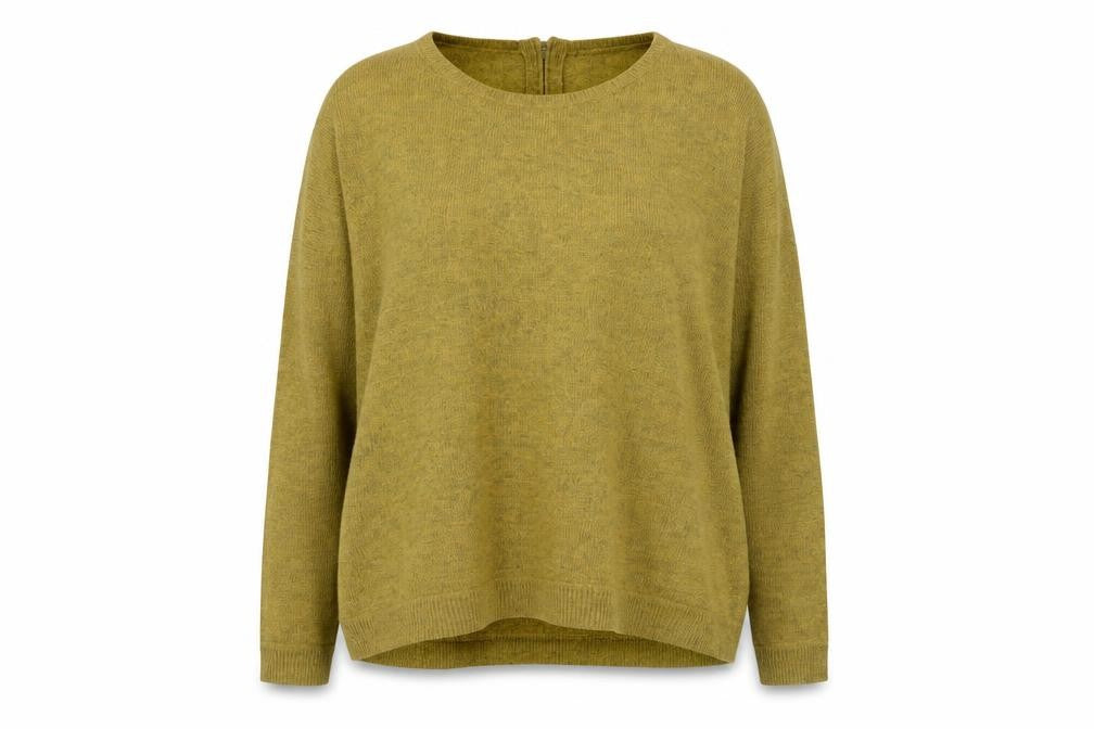 Front view of H&M women’s green jumper, size M