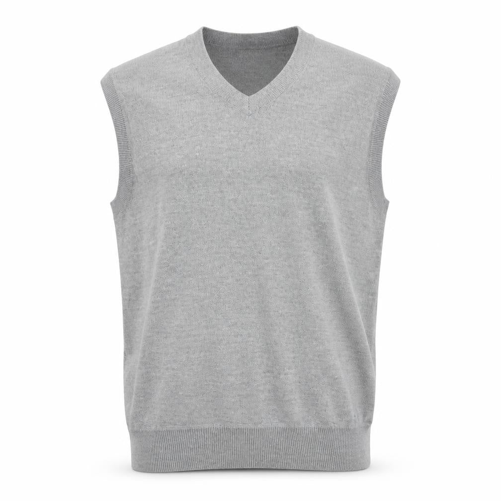 Front view of Pierre Roche men’s grey pullover sweatshirt, size M