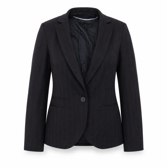 Front view of Bay women’s black ikat jacket blazer, size UK 10