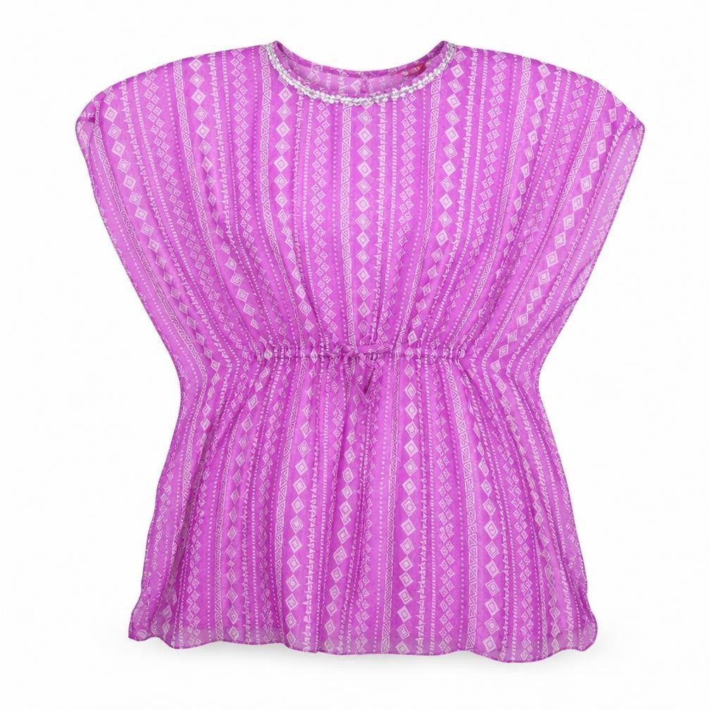 Front view of YD girls’ purple cape jumper, size 9-10, years