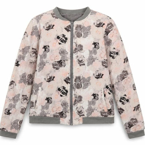 Preworn Womens Pink Floral  Full Zip Jumper Size S