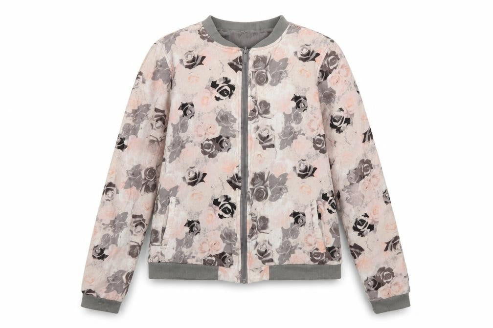 Preworn Womens Pink Floral  Full Zip Jumper Size S