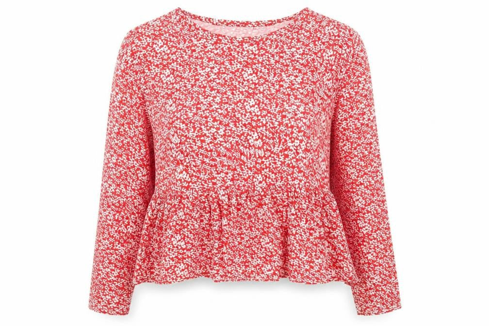 Wednesday's girl Womens Red Floral  Camisole T-Shirt Size M