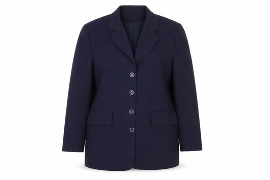 Front view of Bonmarché women’s blue jacket suit jacket, size UK 16