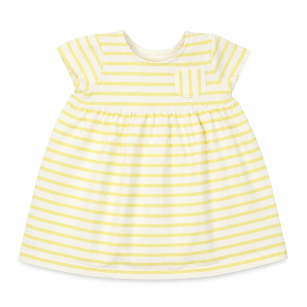 F&F Girls Yellow Striped  A-Line  Size 12-18 Months