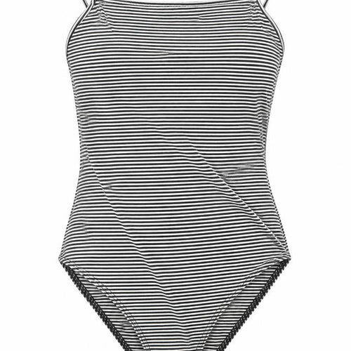 New Look Womens Black Striped  Leotard One-Piece Size 16