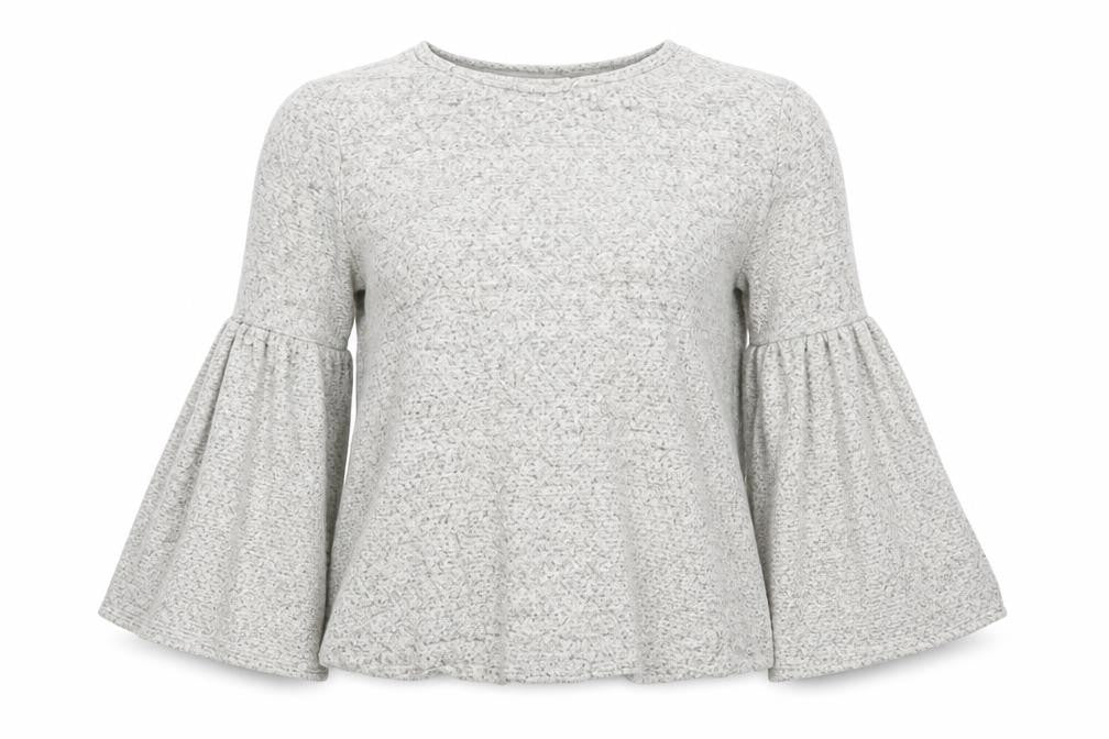 Front view of Marks & Spencer women’s beige jumper, size UK 14