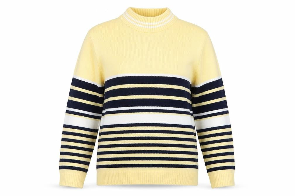 CHIC Womens Ivory Striped Knit Pullover Jumper Size S