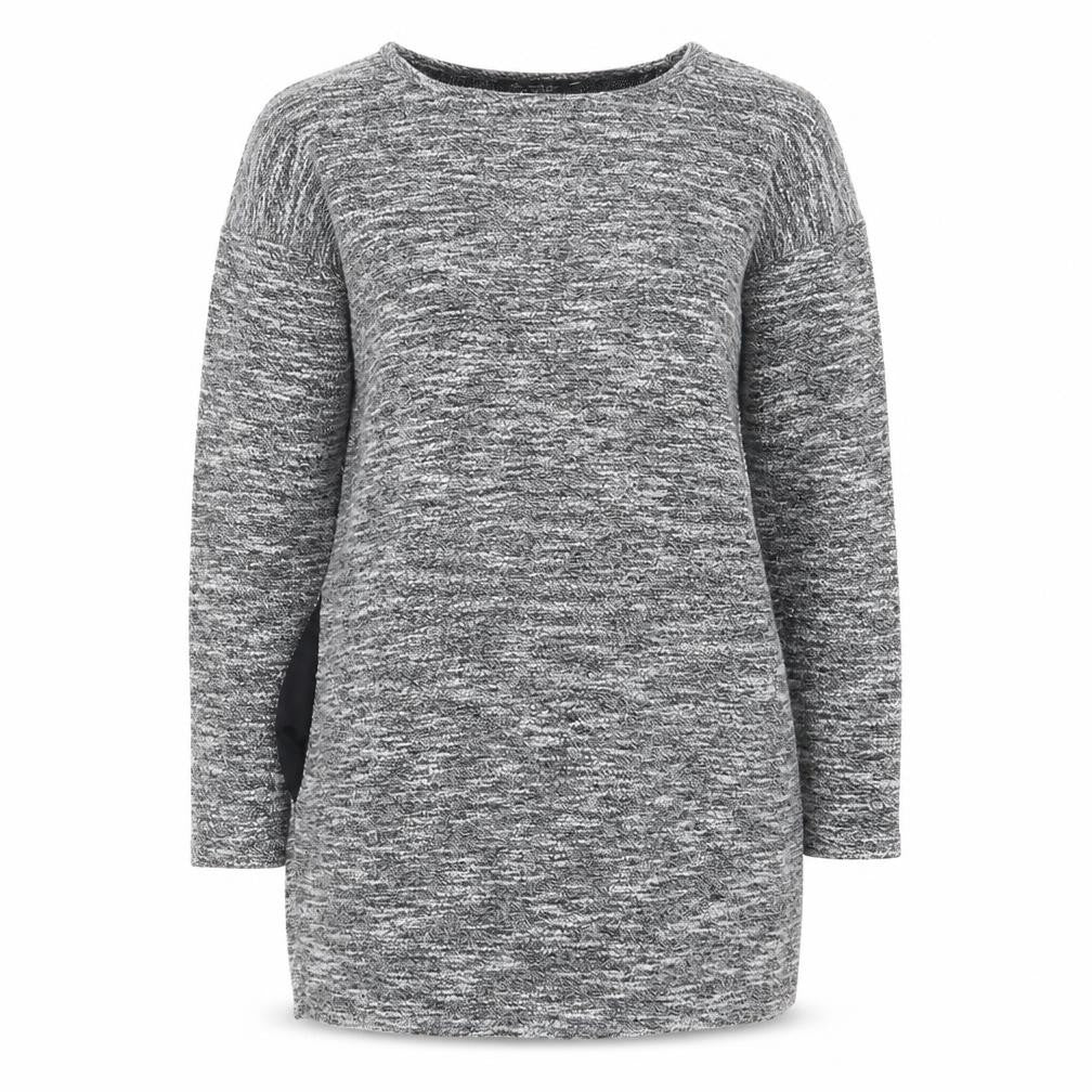 Front view of Miss Selfridge women’s grey jumper, size UK 10