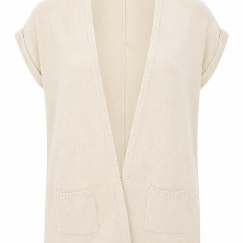 Micha Lounge Womens Beige  Knit Cardigan Jumper Size S