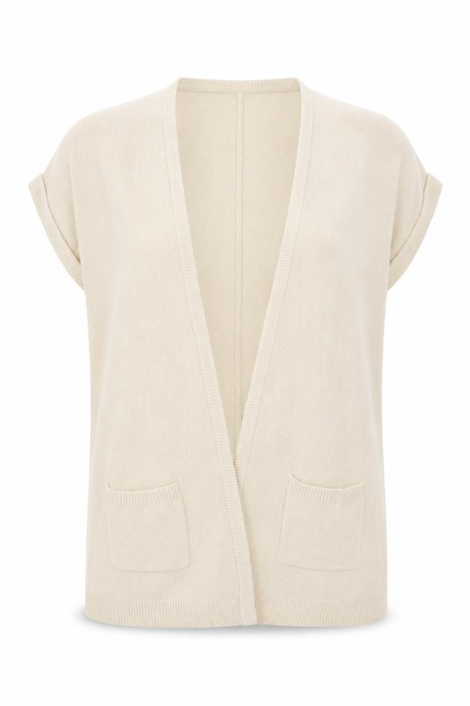 Micha Lounge Womens Beige  Knit Cardigan Jumper Size S