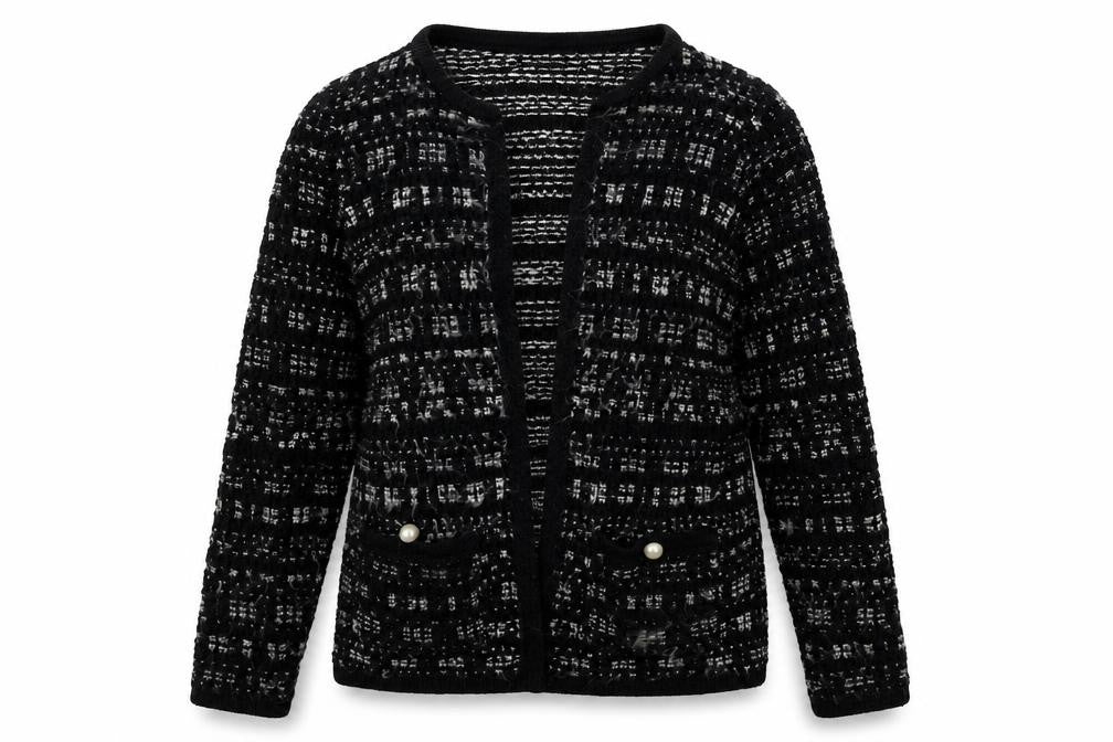 F&F Womens Black  Knit Cardigan Jumper Size 8