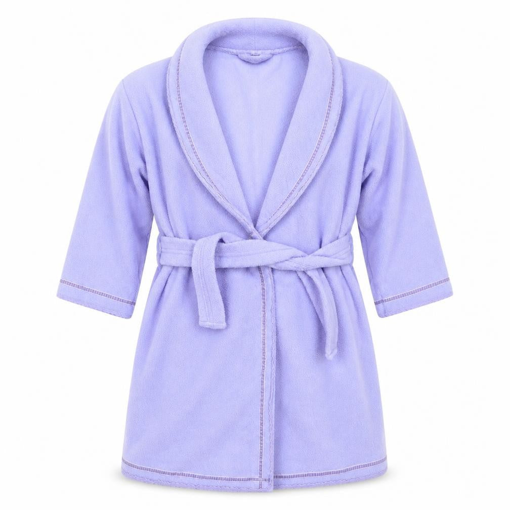 Front view of Primark girls’ purple solid kimono pyjama top, size 3-4, years