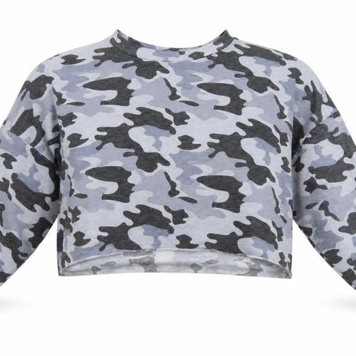 Tresics Womens Multicoloured Camouflage Jersey Cropped T-Shirt Size S