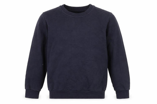 Front view of George boys’ blue jersey pullover sweatshirt, size 9-10, years