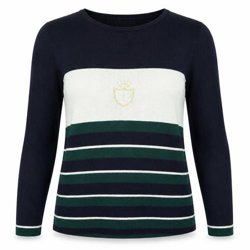 Camilla Womens Blue Striped  Pullover Jumper Size 14