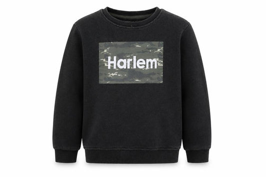 Front view of Primark boys’ black pullover sweatshirt, size 9-10, years - harlem