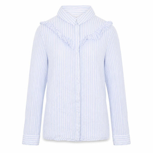Pull&Bear Womens Blue Striped  Basic Button-Up Size M