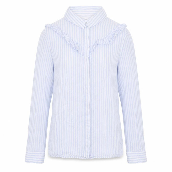 Pull&Bear Womens Blue Striped Basic Button-Up Size M