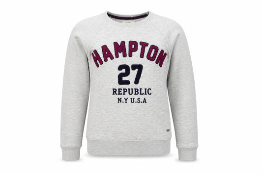 Front view of Hampton Republic girls’ grey jumper, size 14, years