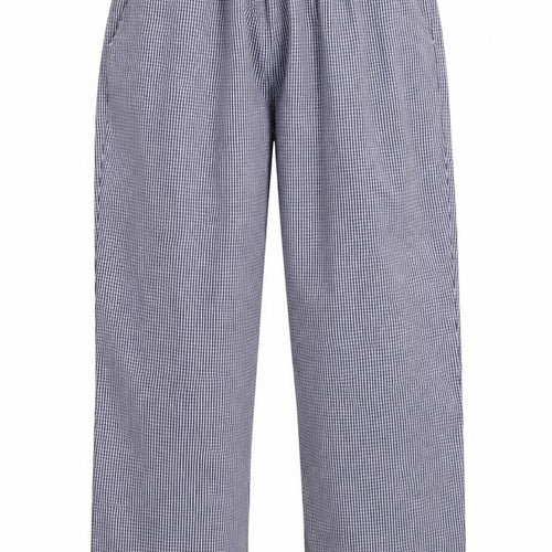 Dover seaways Mens Blue Check  Trousers  Size L L31 in - Chefswear
