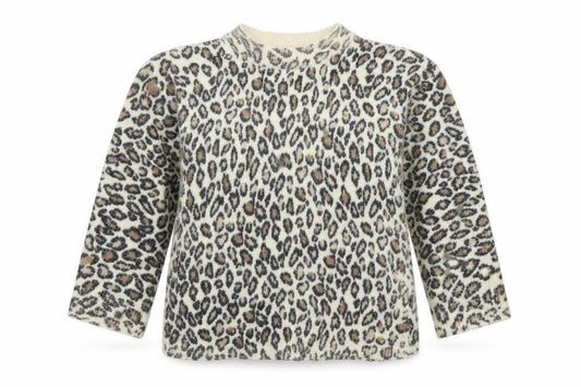 Front view of cote a cote women’s ivory animal print jumper one size