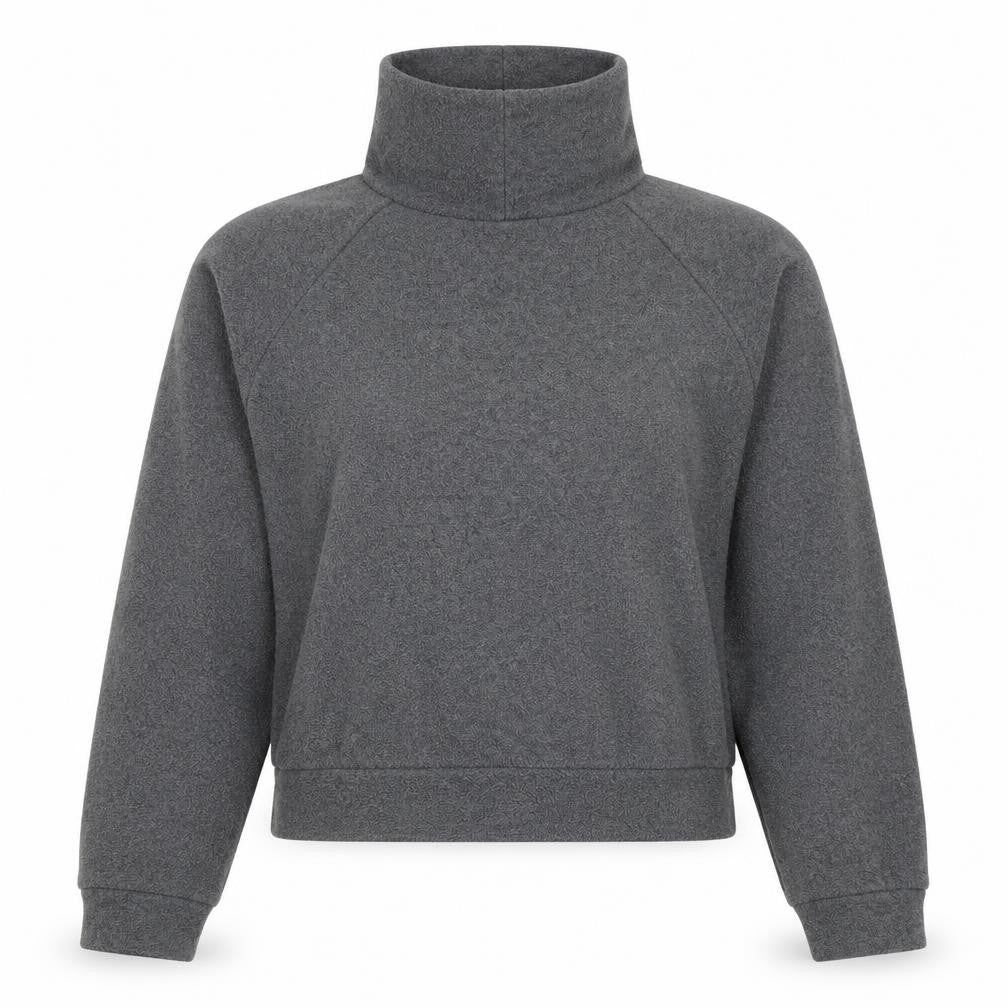 Front view of I SAW IT FIRST women’s grey jumper, size UK 10