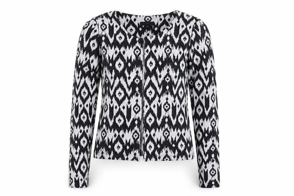 b.young Womens Multicoloured Geometric Knit Cardigan Jumper Size XS
