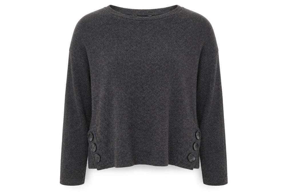 Front view of H&M women’s grey knit jumper, size M