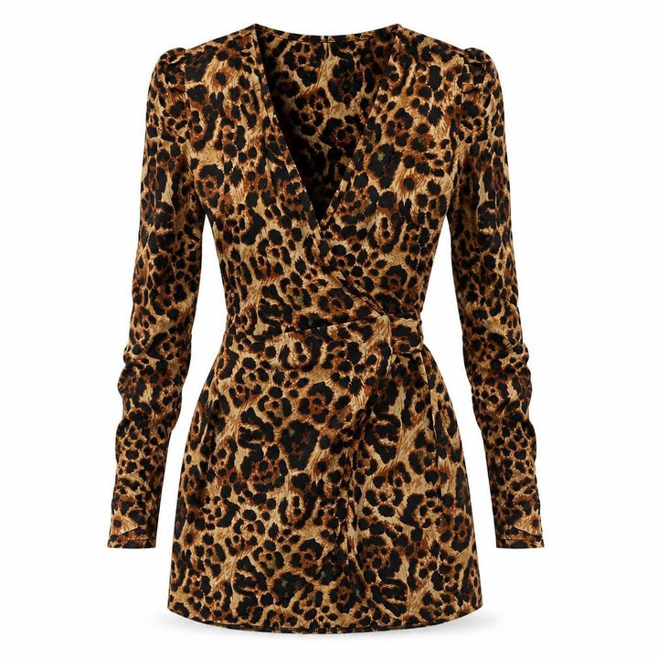 Influence Womens Brown Animal Print  Wrap Dress  Size 8