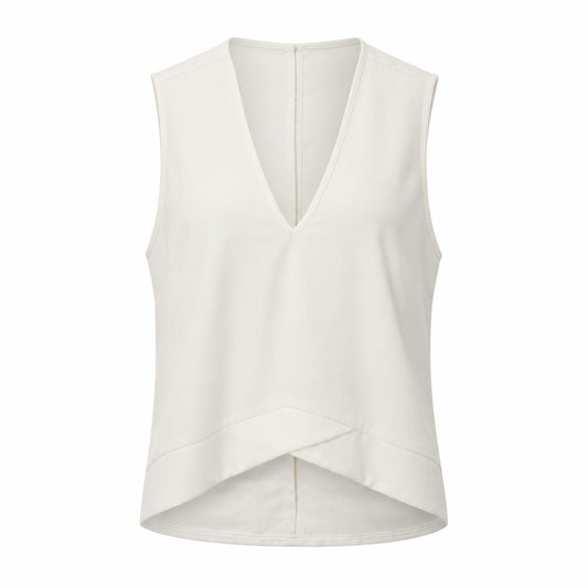 Front view of ASOS women’s white basic blouse, size UK 8