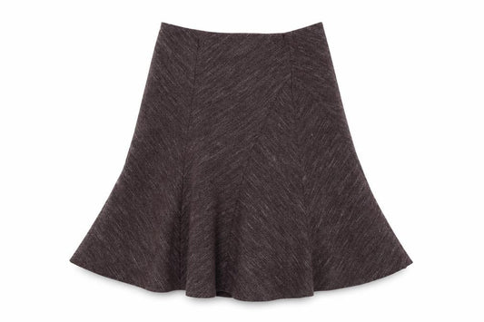 Front view of BHS women’s purple swing skirt, size UK 38, in