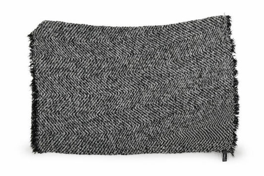 Front view of Express unisex black geometric shawl/wrap