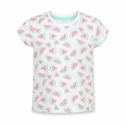 Front view of Young Dimension Baby White Basic T-Shirt, size 9-12, Months