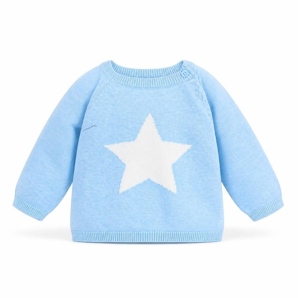 Front view of Marks & Spencer Baby Blue jumper, size 3-6, Months
