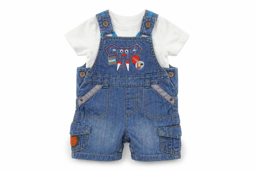 Mini Club Baby Blue  Denim Dungaree One-Piece Size 3-6 Months