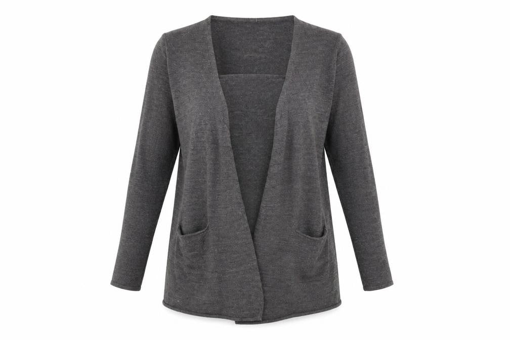 Front view of South women’s grey wrap jumper, size UK 8
