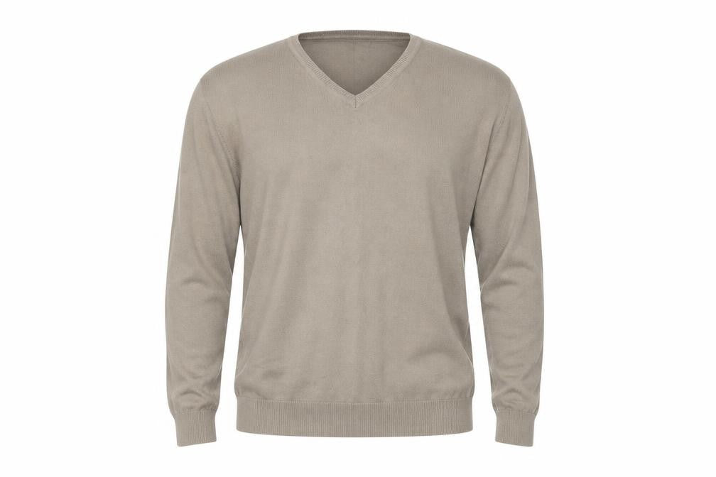 Front view of H&M men’s beige jumper, size M